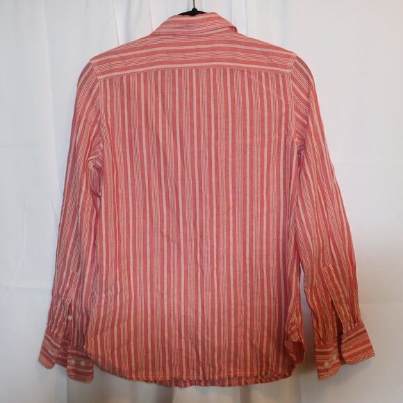 Lauren Ralph Lauren Blouse Size PXS Red white stripe, pearl buttons - Picture 8 of 13